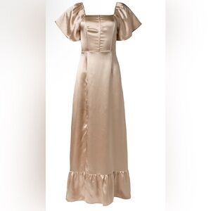 Ivy City Co champagne Maddie crush satin Dress 14